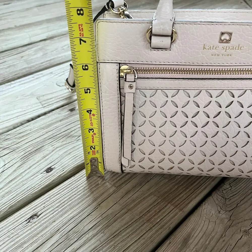 Kate Spade Perri Lane Mini Romy Satchel In Beige Leather